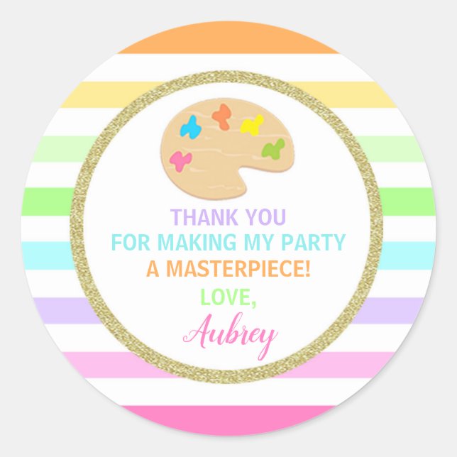 Art party stickers, painting party stickers (Front)