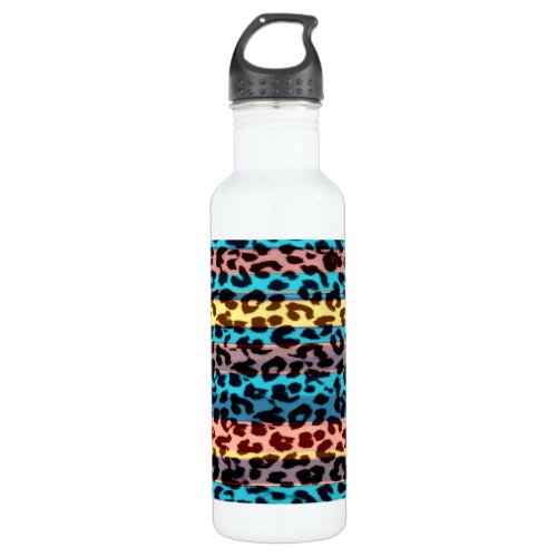 Art pattern leopard fur abstract texture water bottle