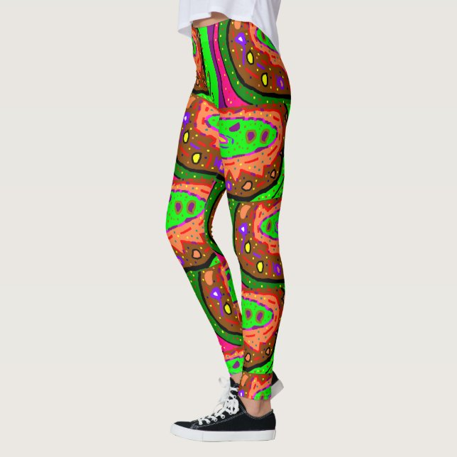 Art patterned leggings unique design mixed colors (Left)
