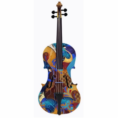 Art Photo 3D Colorful Photo Sculpture Violin Cello