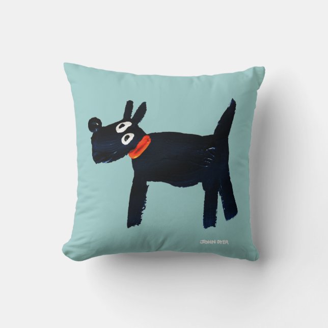 Art Pillow: John Dyer Scotty Dog Throw Pillow (Front)