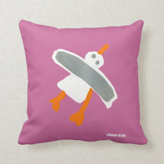 Art Pillow: John Dyer Seagull in pink Throw Pillow