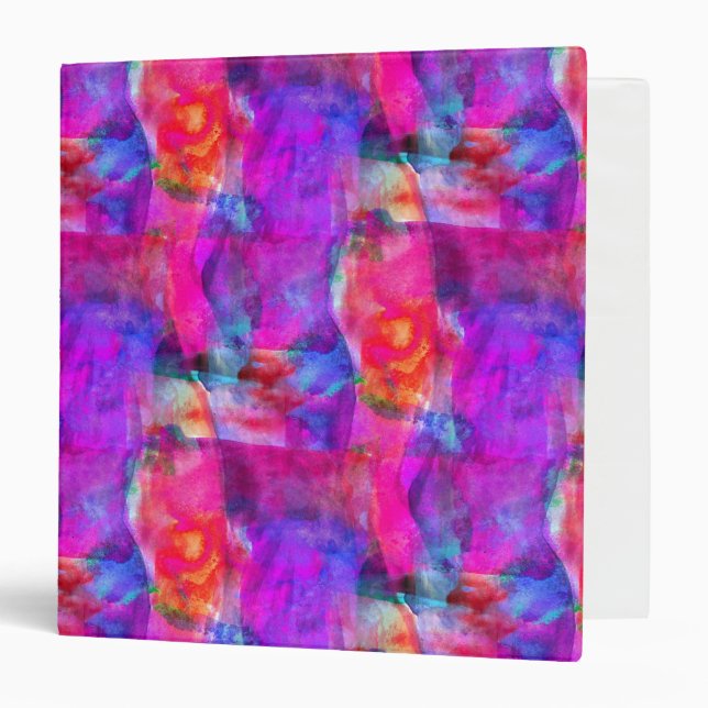Art pink, blue, red texture background 3 ring binder (Front/Inside)