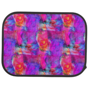 Art pink, blue, red texture background car mat