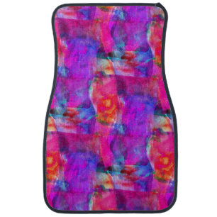 Art pink, blue, red texture background car mat