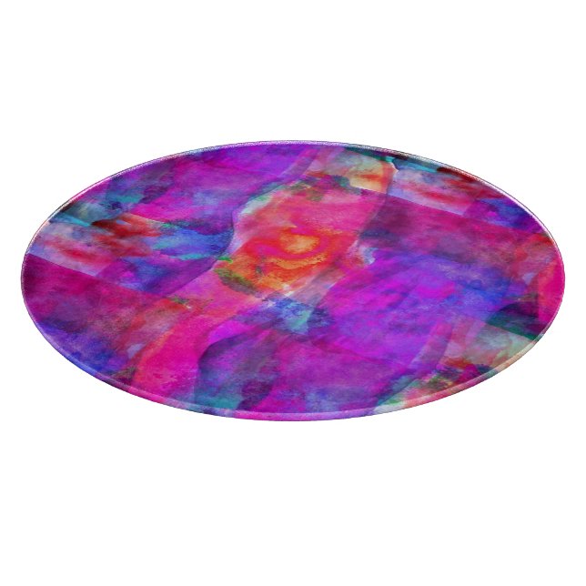 Art pink, blue, red texture background cutting board (Corner)