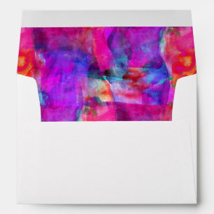 Art pink, blue, red texture background envelope