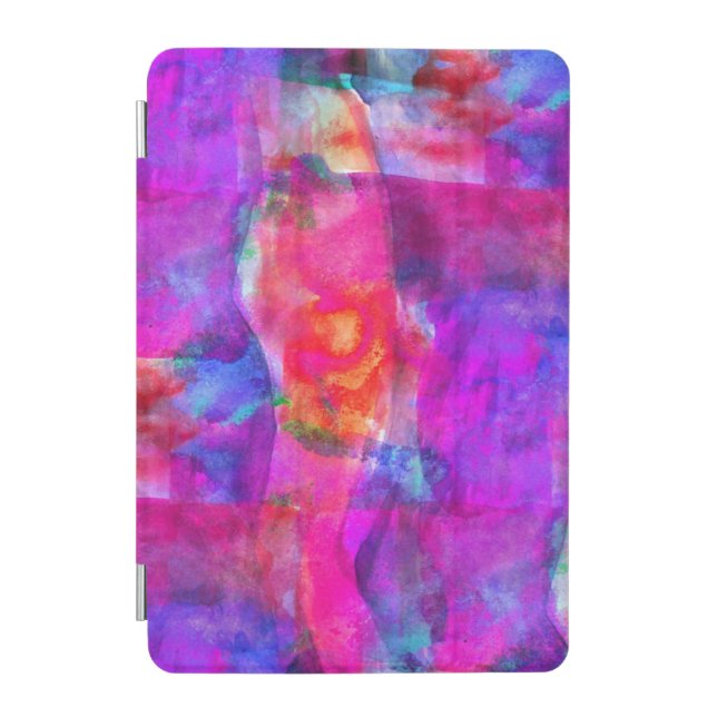 Art pink, blue, red texture background iPad mini cover (Front)