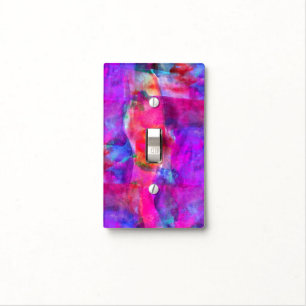 Art pink, blue, red texture background light switch cover