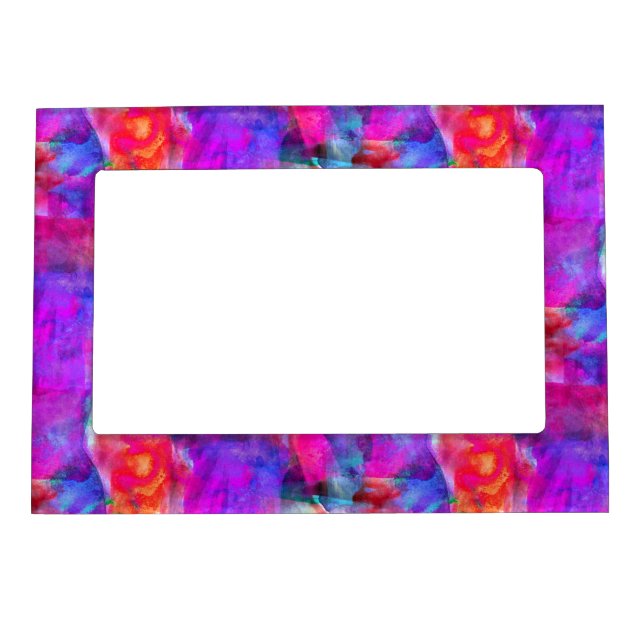 Art pink, blue, red texture background magnetic frame (Front)