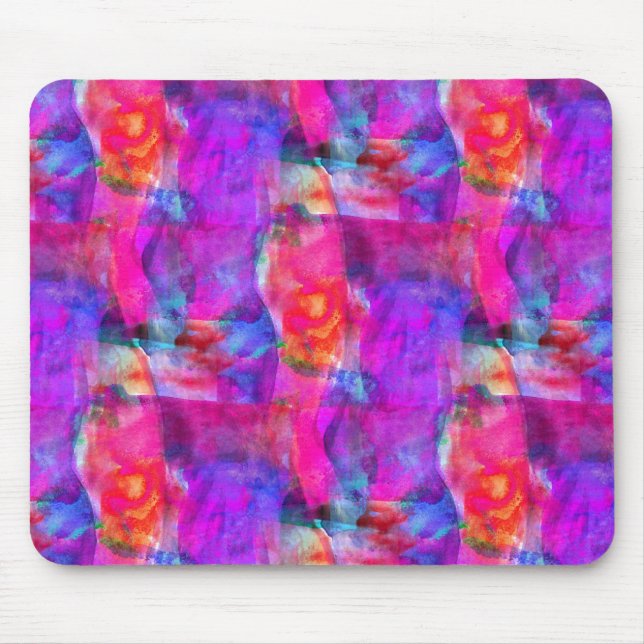 Art pink, blue, red texture background mouse pad (Front)