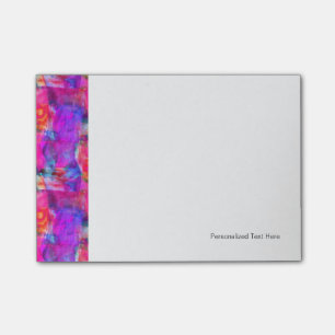 Art pink, blue, red texture background post-it notes