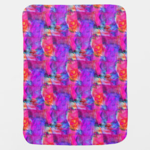 Art pink, blue, red texture background receiving blanket