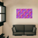 Art pink, blue, red texture background rug