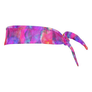 Art pink, blue, red texture background tie headband