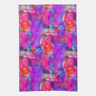 Art pink, blue, red texture background towel
