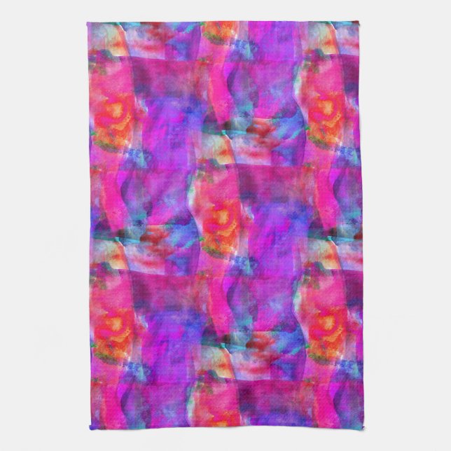 Art pink, blue, red texture background towel (Vertical)