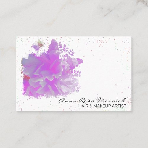  Art Pink Peony Unique Painting Butterfly AR3 Business Card