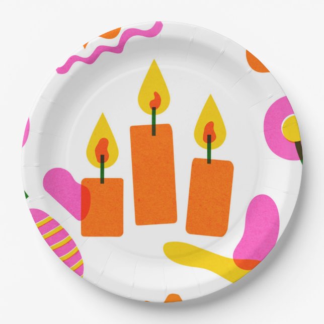 Art Polish Folk Flowers Paper Plates (Front)