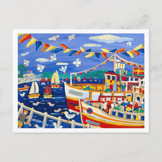 Art Postcard: Beany Hats & Pleasure Boats Falmouth Postcard (Front)