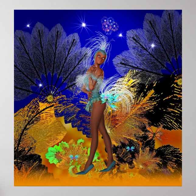 Art Poster Celebration Showgirl In Blue (Front)