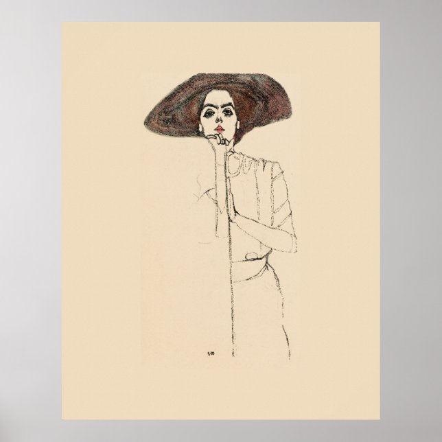 ART POSTER : EGON SCHIELE : PORTRAIT OF WOMAN 1910 (Front)