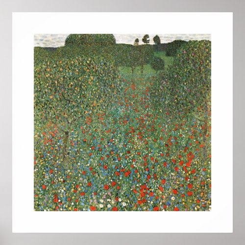 ART POSTER  GUSTAV KLIMT  MOHNFELD