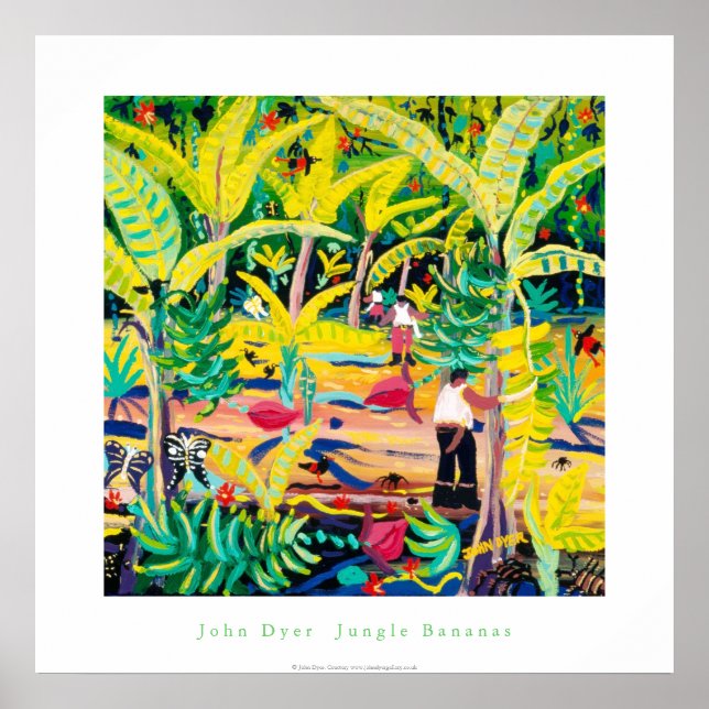 Art Poster: Jungle Bananas, Costa Rica Rainforest Poster (Front)