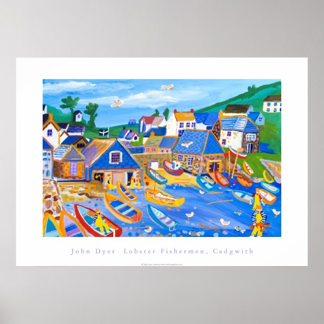 Art Poster: Lobster Fishermen, Cadgwith, Cornwall Poster (Front)