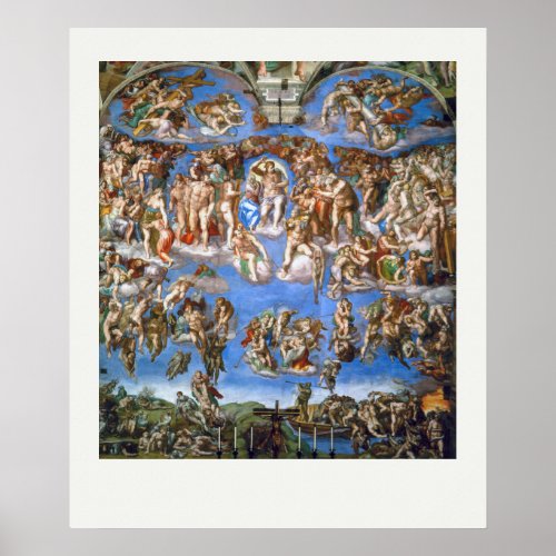 ART POSTER  MICHELANGELO  THE LAST JUDGMENT 1541