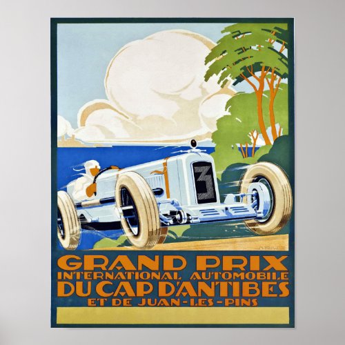 Art poster of grand prix art retro automobile