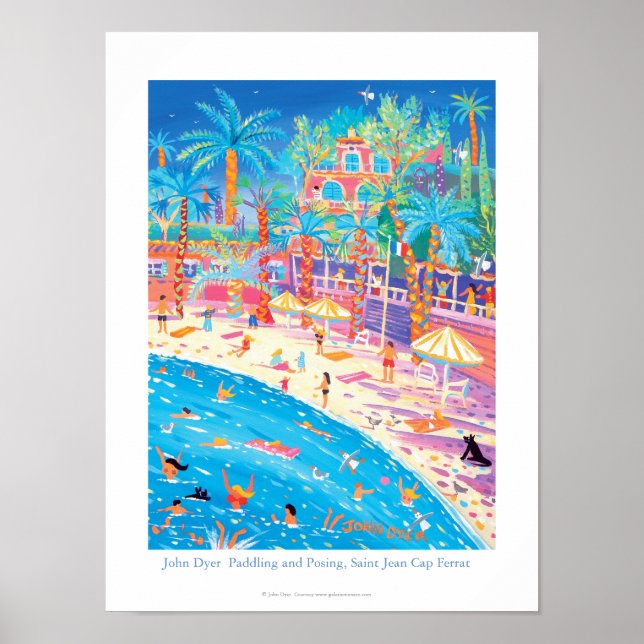 Art Poster: Paddling & Posing, Cap Ferrat, France Poster (Front)