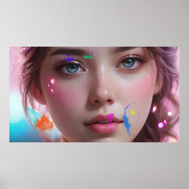 Art Potpourri  AI Girl and Abstract Poster (Front)