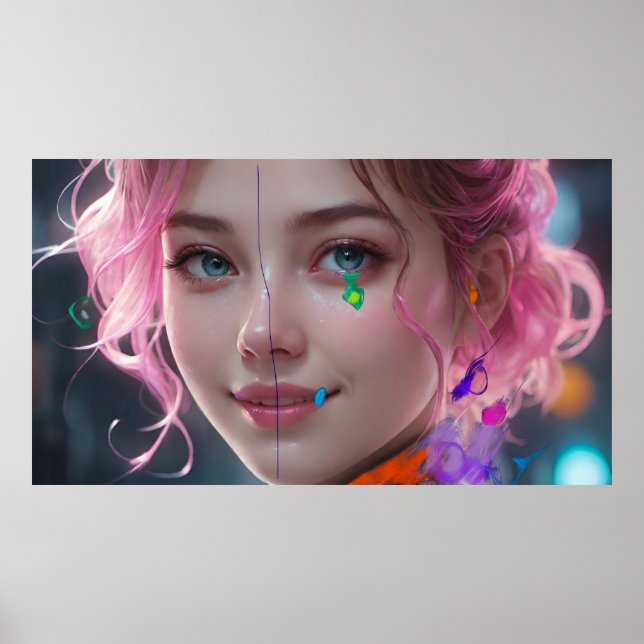 Art Potpourri  Girl Portrait Abstract Poster (Front)