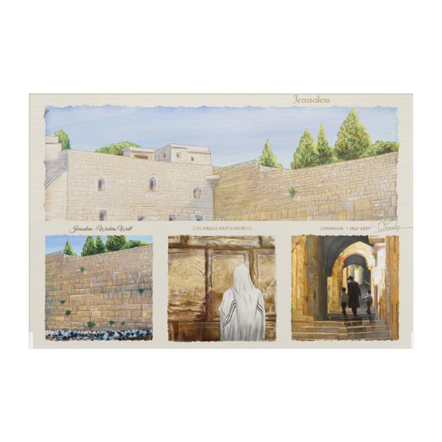 ART "Prayer" Western Wall KOTEL Jerusalem Old City (Front)