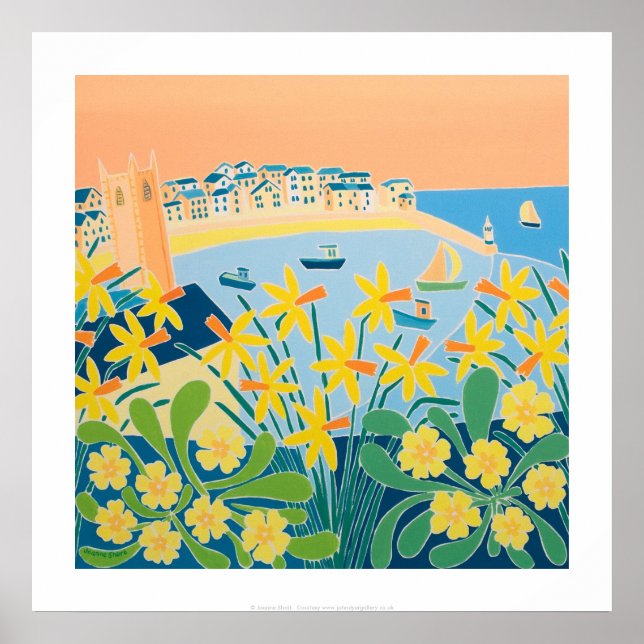 Art Print: A Burst of Daffodils, St Ives Poster (Front)