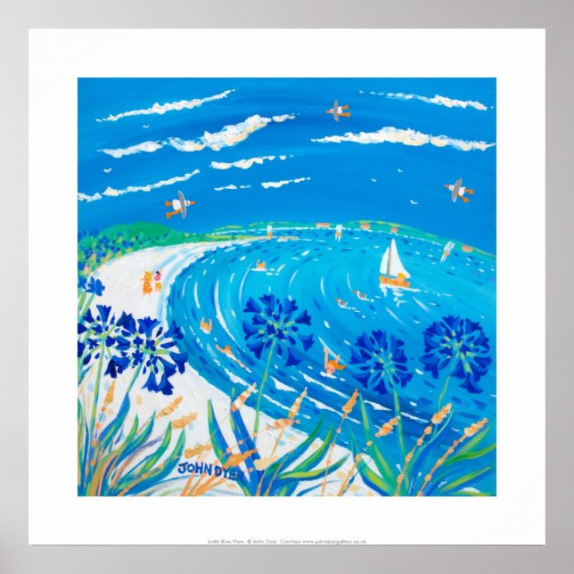 Art Print: Agapanthus, Pentle bay Beach, Tresco Poster (Front)