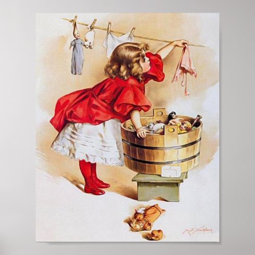 Art Print by Maud Humphrey A Busy Day