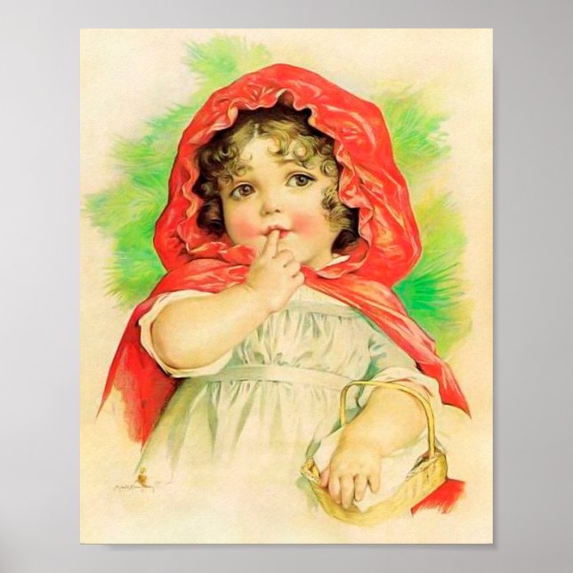 Art Print by Maud Humphrey Red Riding Hood (Front)
