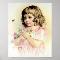Art Print by Maud Humphrey Summer Girl & Bee