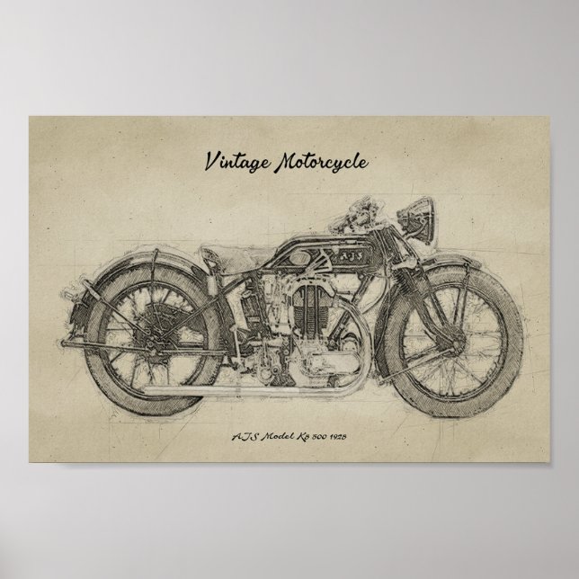 Art Print Classic Motorcycle  (Front)