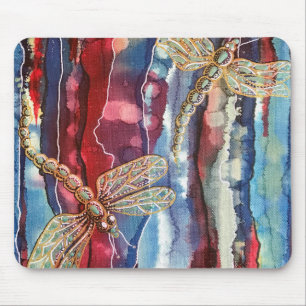 Art print, dragonflies, mouse mat. mouse pad