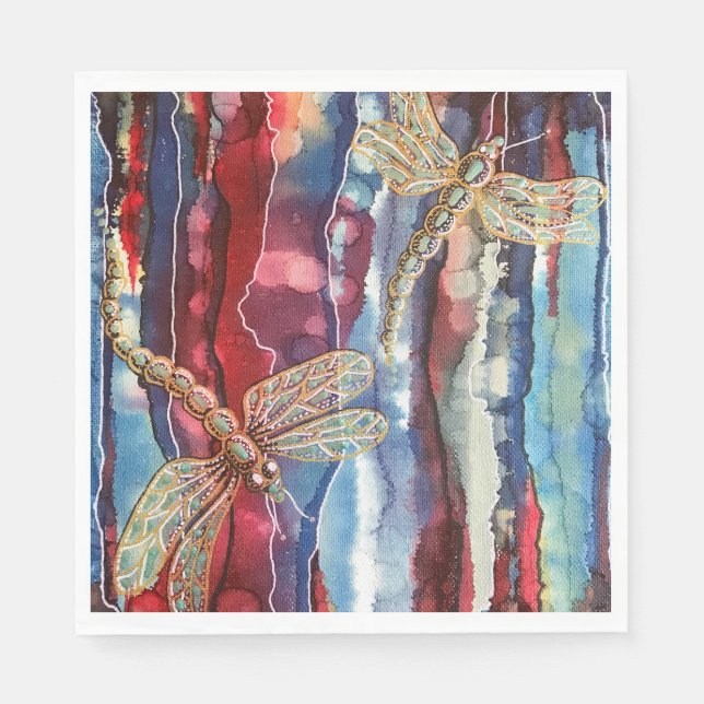 Art print, dragonflies, paper napkins. napkins (Front)