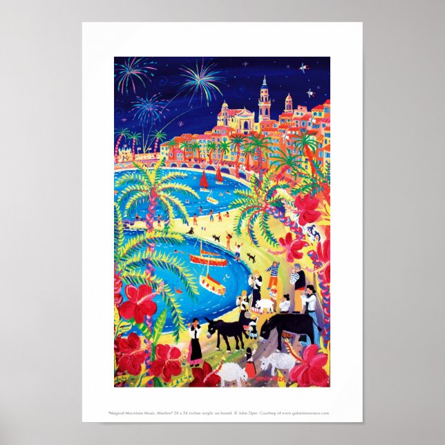 Art Print: Magical Mountain Music, Menton Poster (Front)