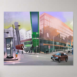 art print Manchester Picadilly TrainStation