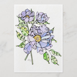 Art Print - Sunflower - Watercolor & Ink  Card