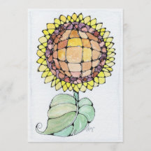 Art Print - Sunflower - Watercolor & Ink