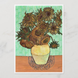 Art Print - VG Sunflowers - Watercolor & Ink  Card