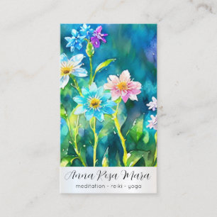 *~* Art QR Lotus Water Lily FlowersAP67 Business Card