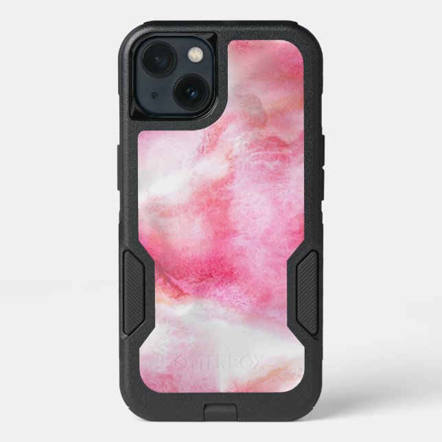 art red avant-garde background hand paint otterbox iPhone case (Back)